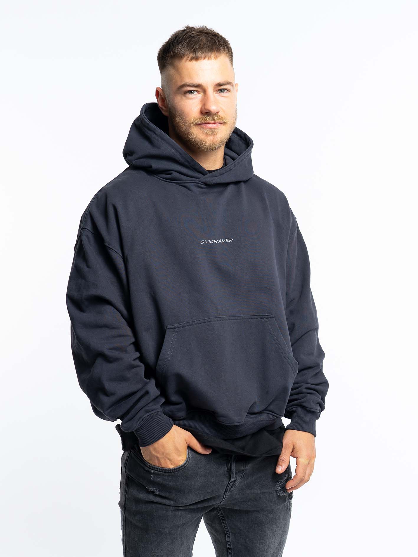 GYMRAVER Oversized Hoodie | dark anthrazit