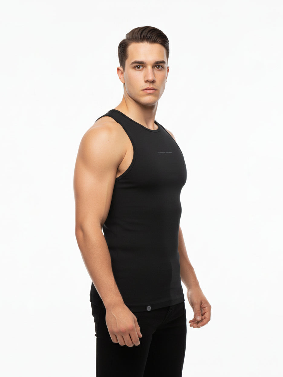 GYM & RAVE TANKTOP [DARK STMNT Techno Club Edition] frosted black