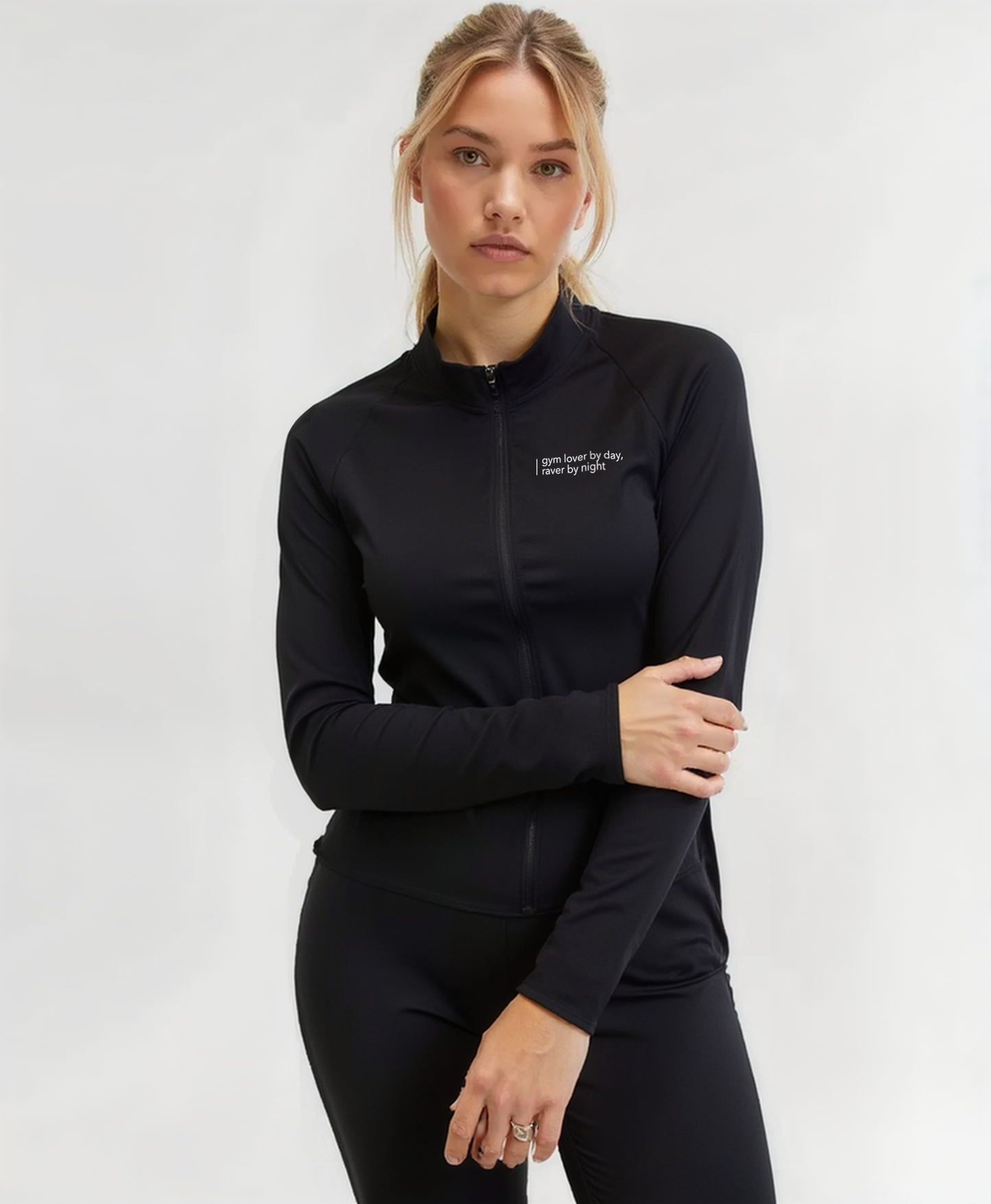 BODY FIT GYM JACKET | frosted black