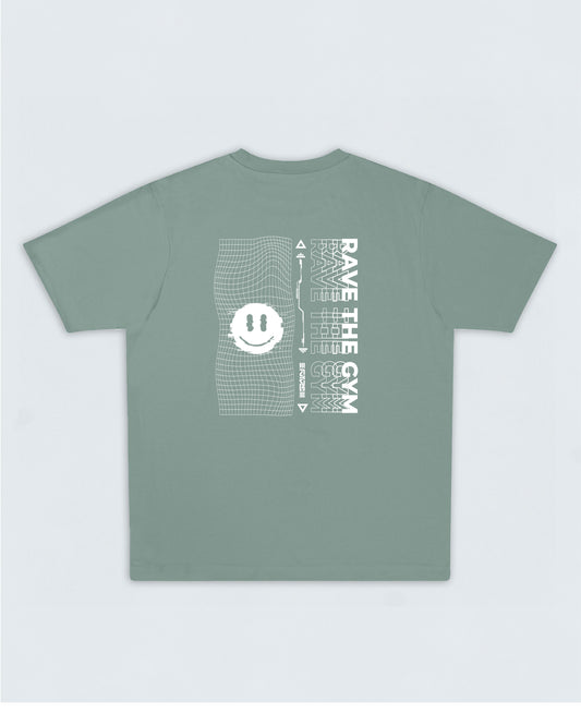 SMILE Oversized T-Shirt 4.1  ▽ unisex △ white | slate green